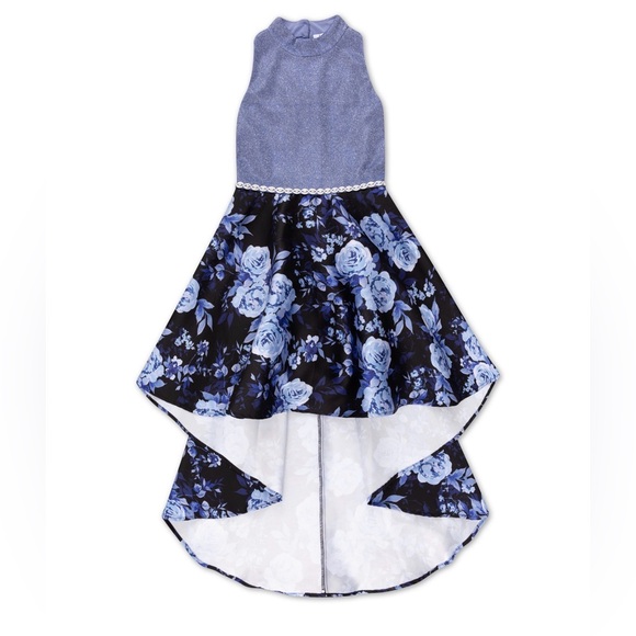 speechless kids Other - Speechless Glittery Blue and Floral Dress